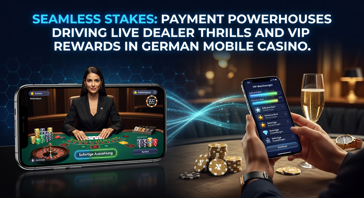 VIP-Bereich in einem Mobile Casino mit Live-Dealer-Tisch, Belohnungspunkten und Zahlungssymbolen