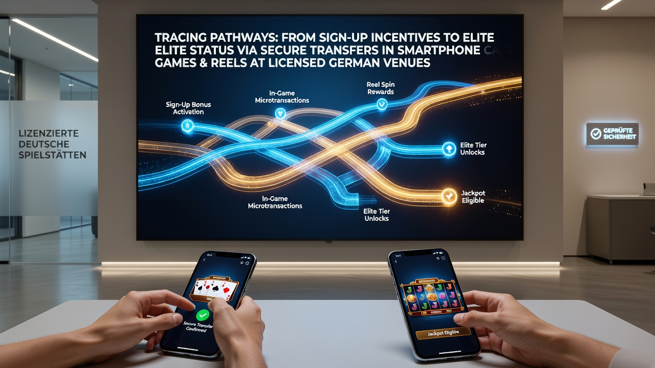Illustration der Übergänge von Anmeldeboni zu VIP-Stufen über sichere mobile Zahlungen in deutschen Casinos